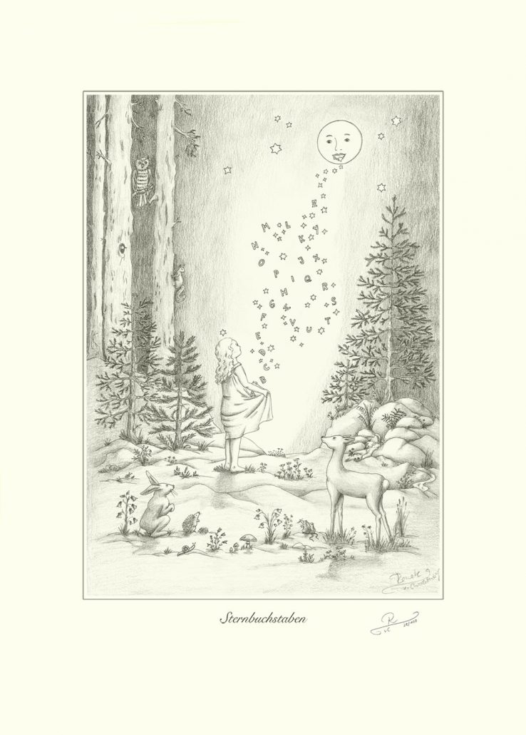 Sterntaler, Zeichnung Sternbuchstaben