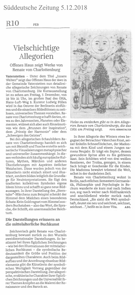 Artikel Süddeutsche Zeitung - Renate von Charlottenburg
