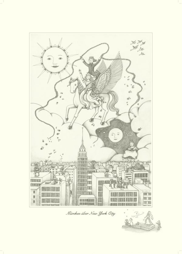 Märchen über New-York City, Zeichnung, Unikat