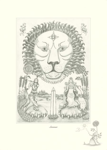 Löwenkopf, Zeichnung