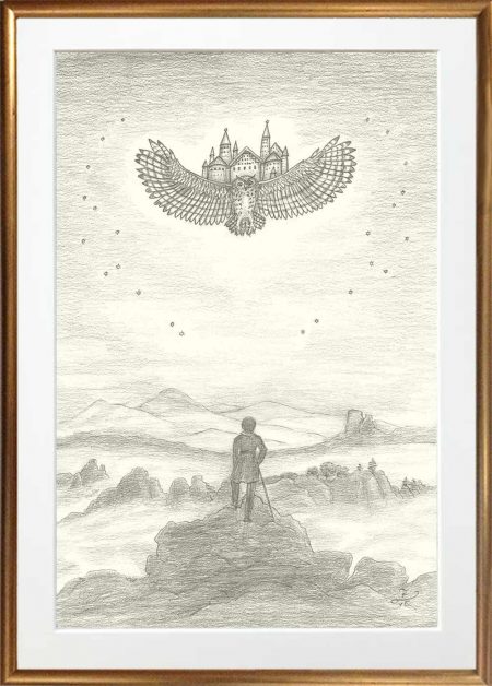 Der Wanderer entdeckt ein geistiges Schloss über dem Nebelmeer