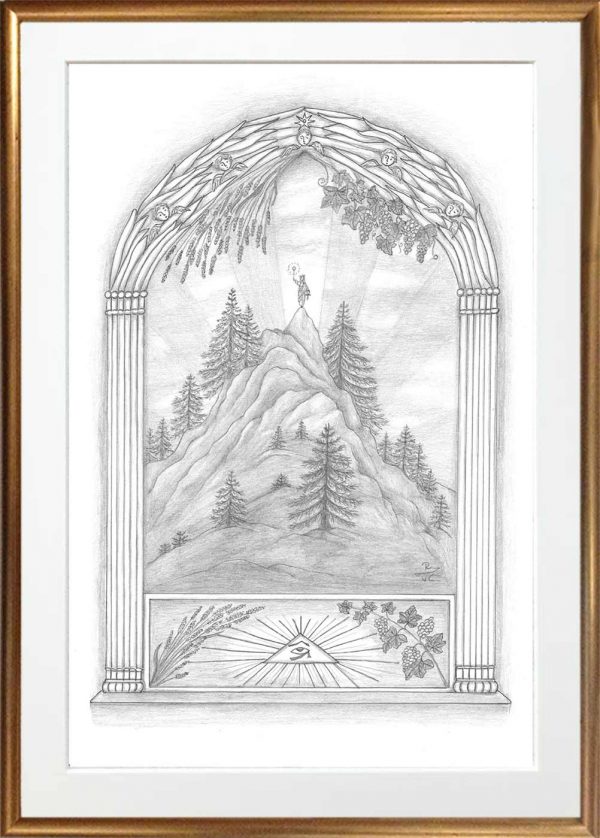 Madonna mit dem Ankh-Kreuz im Gebirge