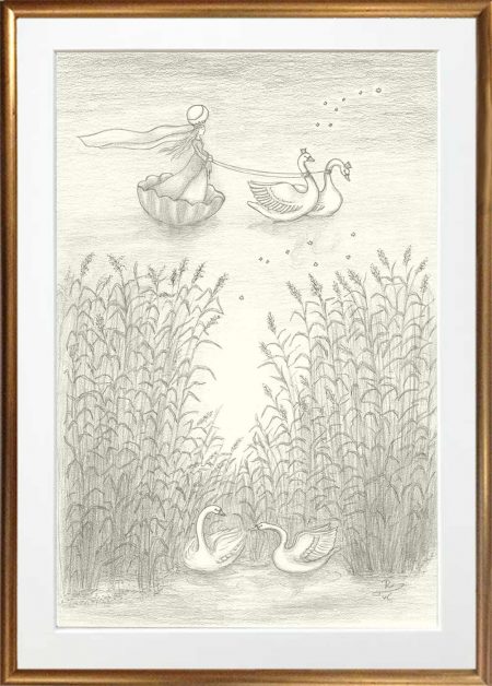 Schwäne im Schilf und ihre himmlischen Pandants